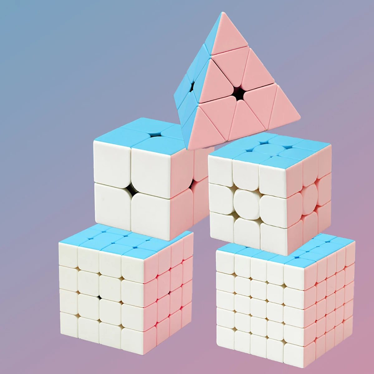 EZ Magic Cube 2x2 3x3 4x4 5x5 pyramid Magic Cube racing stress-relieving puzzle professional smooth speed game children's toy gift