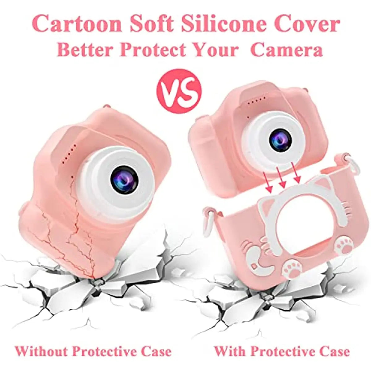 EZ Super Cute Children Camera 1080P HD Toddler Digital Video Camera 2.0-inch Kids Camera with Silicone Cases Toys for  Christmas