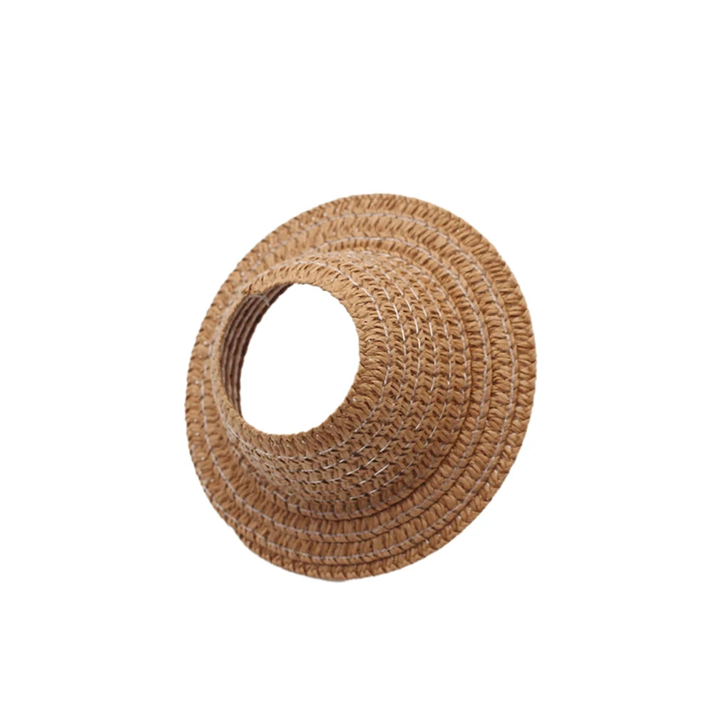 EZ For Sitting Party Labubu Hat Open Top Straw Hat Woven Hat  Labubu party clothing accessories countryside style Labubu outfit