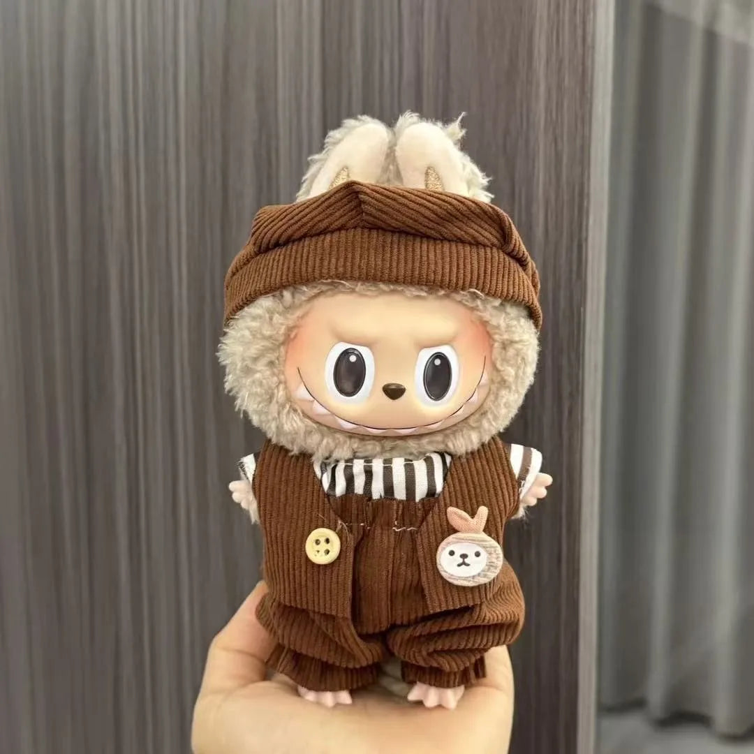 EZ For Labubu Sitting Party Series Classic Dress Grid Style Small Fragrance For Labubu v1 v2 v3 v4 Labubu Clothes Design style