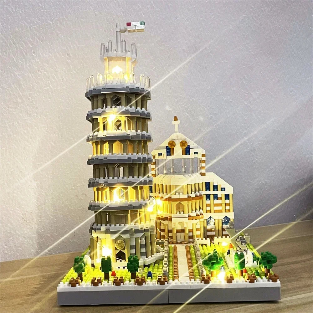 EZ Knew Built Exquisite Paris Eiffel Tower Micro Mini Building Blocks Toys Set: LED Illuminated, Perfect Gift Illuminate Your World