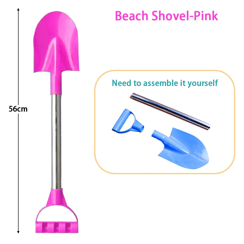 EZ Children Beach Shovel 56cm Stainless Steel Pointed Shovel Toy Sand Snow Thickened Play House Beach Shovel Outdoor Toys Kids Gift