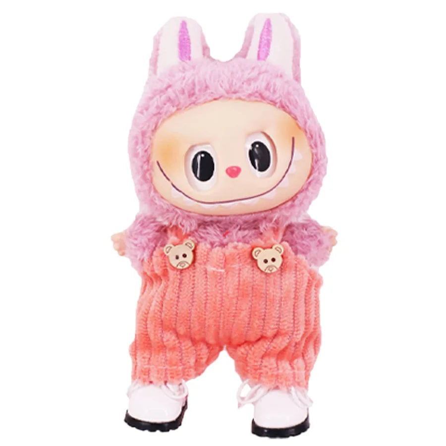 EZ Doll Pants+Doll Shoes For labubu 17cm Plush Doll Clothes Accessories Girl's Toys Birthday Present