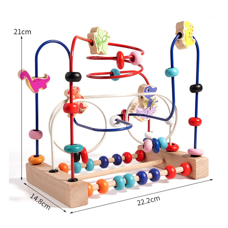 EZ Montessori Baby Toys Wooden Roller Coaster Bead Maze Abacus Math Toys Toddler Early Educational Toys for 1 2 3 Years Kids Gifts