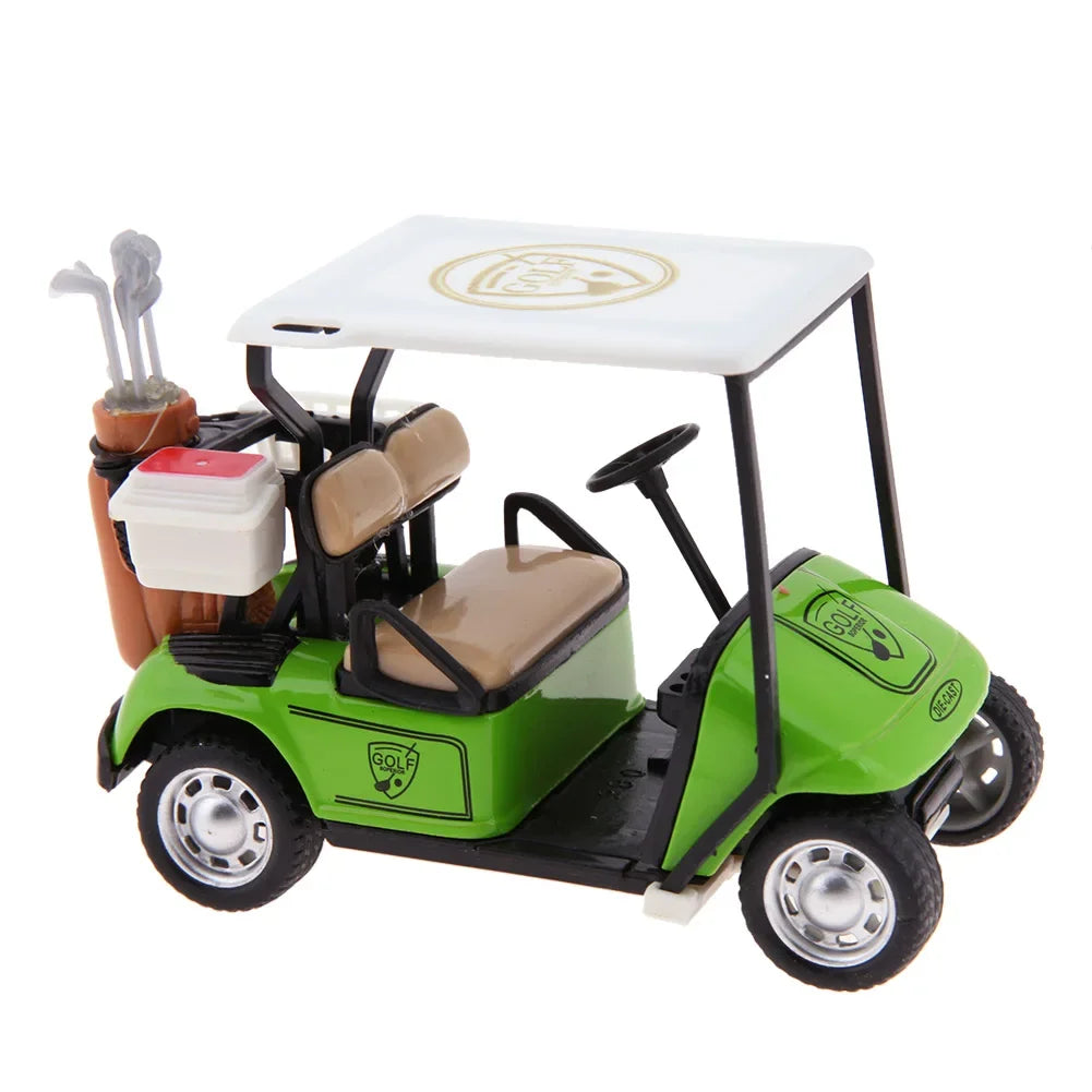 EZ 1/36 Golf Model Car Mini Pullback Action Golf Cart Model Kids Toy Easy Operation with Light Music Safe for Children Holiday Gift