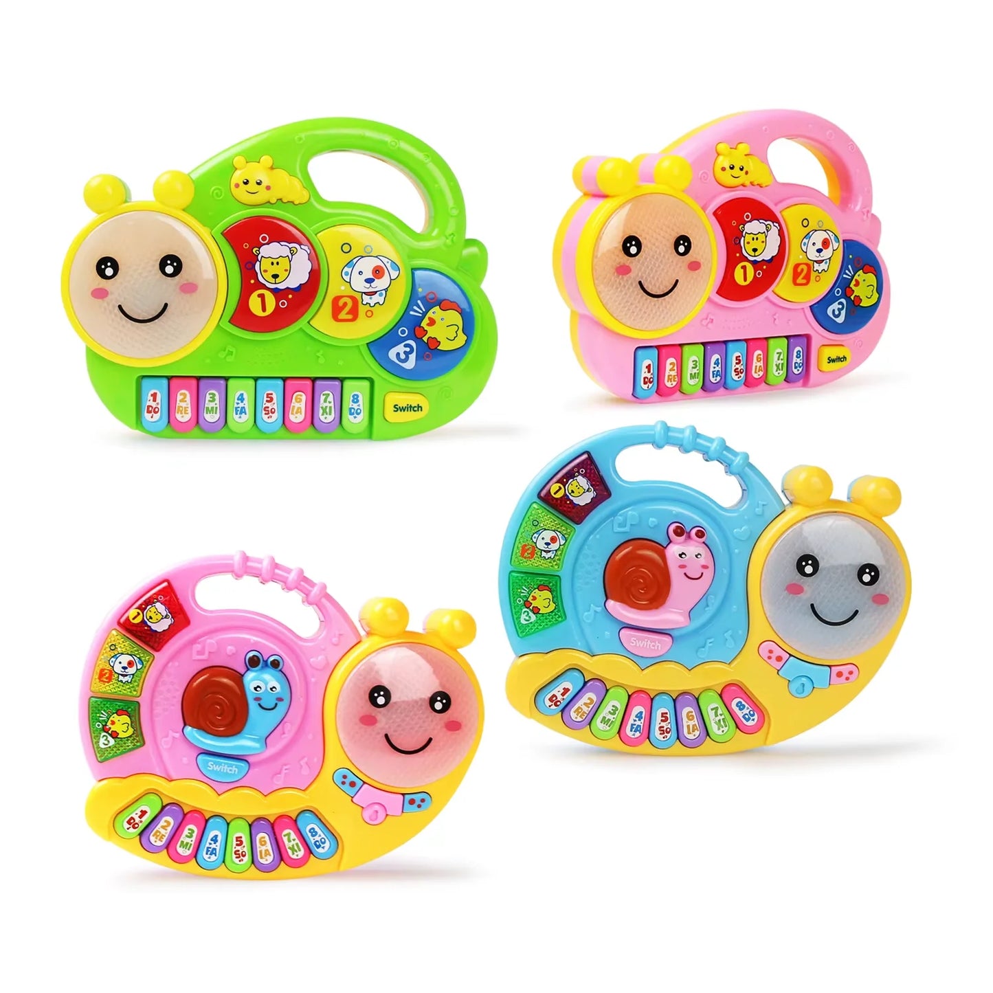 EZ Kid Cartoon Piano Keyboard Game Electronic Multifunctional Toy Animal Sound Flashing Light Baby Instrument Educational Toys Gift