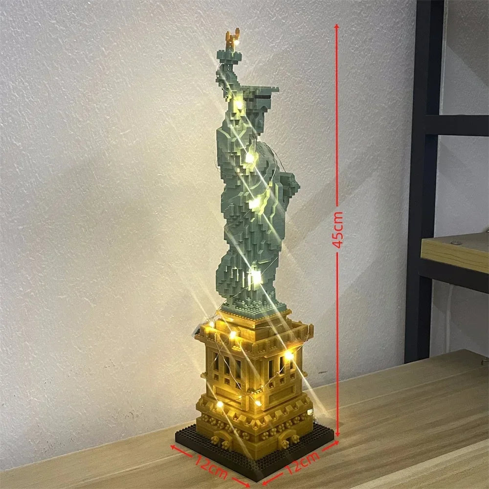 EZ Knew Built Exquisite Paris Eiffel Tower Micro Mini Building Blocks Toys Set: LED Illuminated, Perfect Gift Illuminate Your World