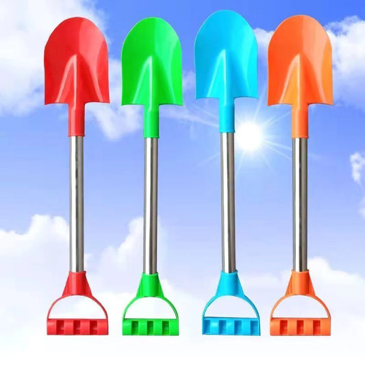 EZ Children Beach Shovel 56cm Stainless Steel Pointed Shovel Toy Sand Snow Thickened Play House Beach Shovel Outdoor Toys Kids Gift