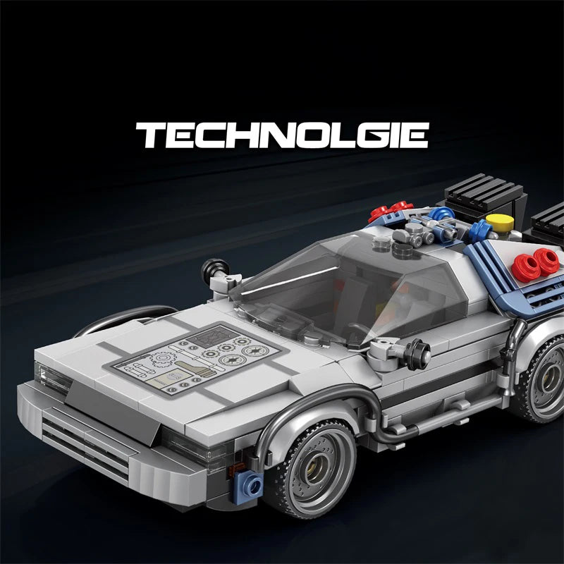 EZ 1:24 Classic Movie Racing Car Building Blocks MOC Model Sport Cars Toys Back Future Bricks Vehicle Festival Gifts for Boys Kids