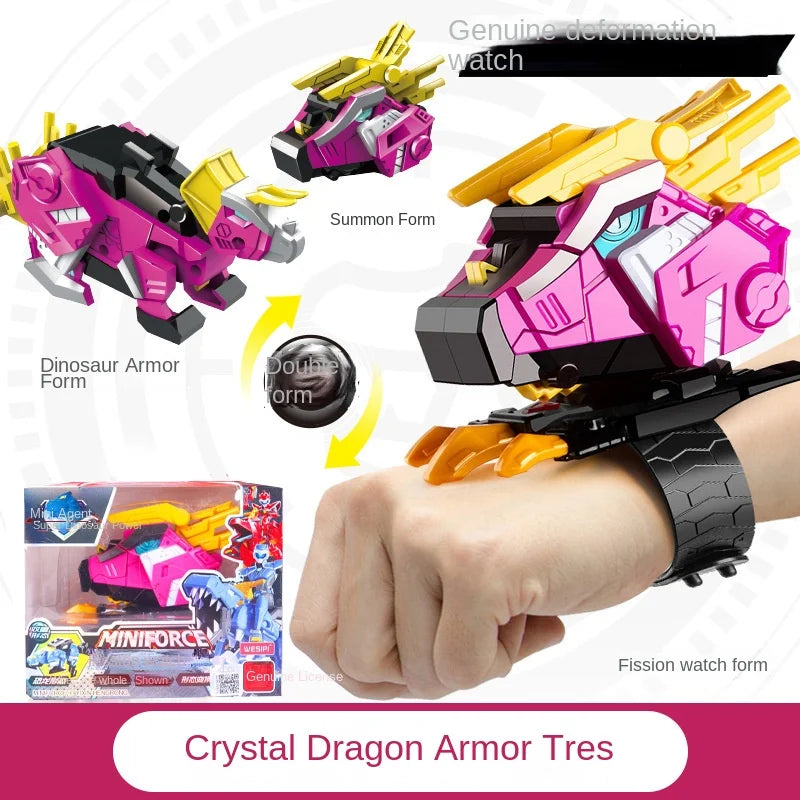 EZ Genuine Mini Secret Service Watch Toy Boy Mecha Robot Ruper Dinosaur Power Deformation Toy Suit Action Figures Kids Gifts
