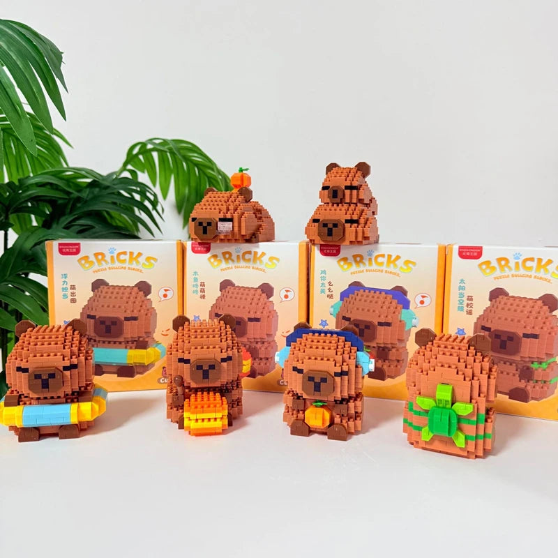 EZ Cute doll Kapi Capybara Bala creative building blocks Capybara ornaments children's educational toys