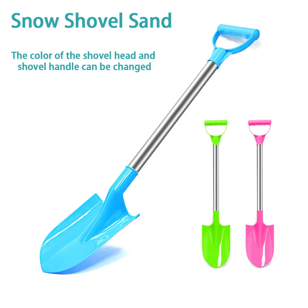 EZ Children Beach Shovel 56cm Stainless Steel Pointed Shovel Toy Sand Snow Thickened Play House Beach Shovel Outdoor Toys Kids Gift