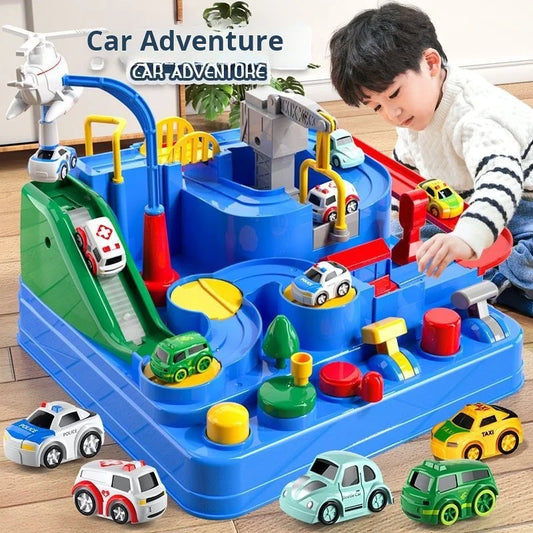 EZ Racing Rail Car Model Educational Toys Children Track Adventure Game Brain Mechanical Interactive Train Animals Space Rocket Toy