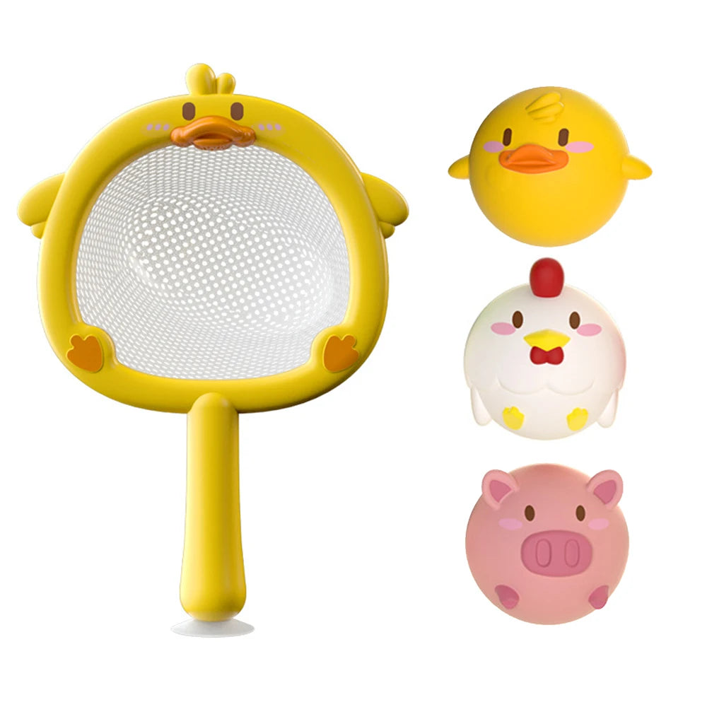 EZ Baby Cute Animals Bath Toy LED Light Up Toys Swimming Water Soft Rubber Float Induction Luminous Duck for Kids Play Funny Gifts
