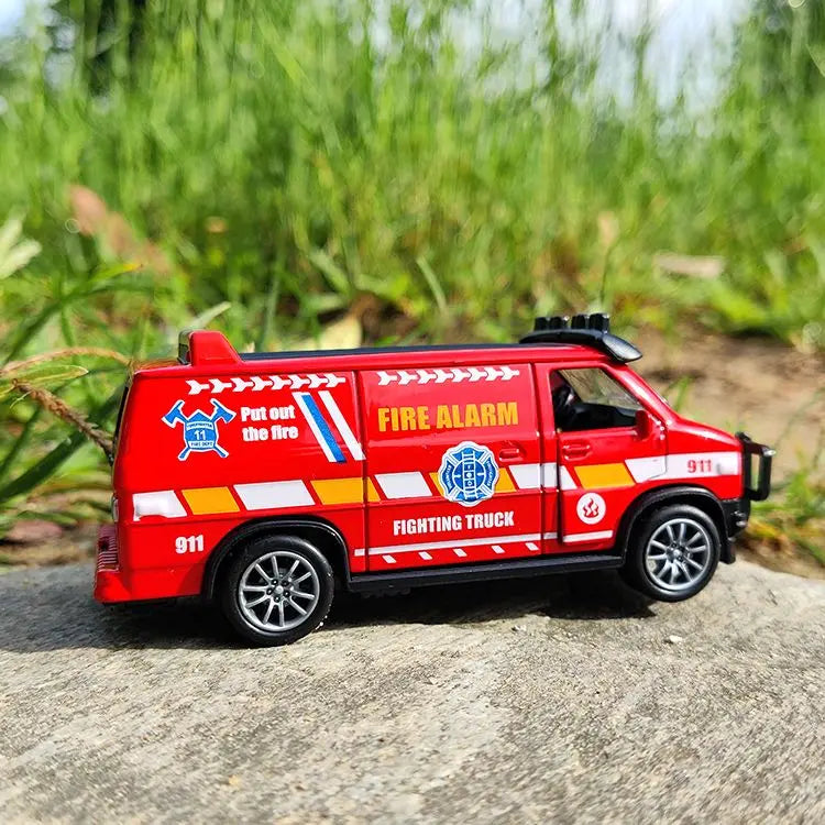 EZ Van Police Car Model Simulation Alloy Toy Pull Back Car