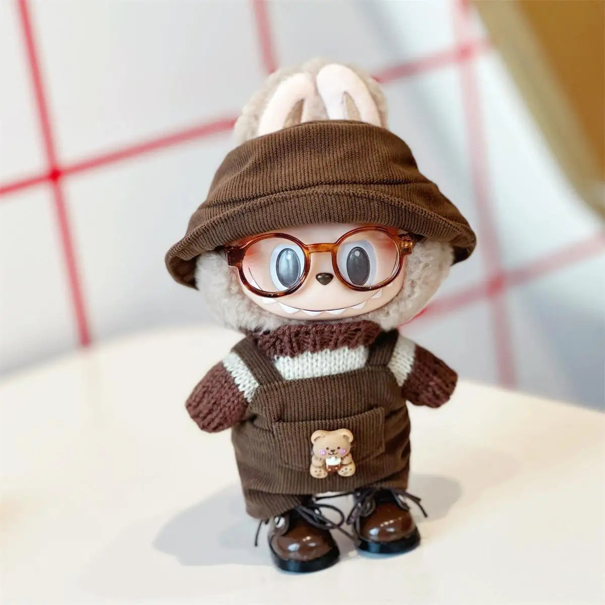 EZ 17cm labubu clothes outfit Plush doll clothes Macaron Cute Clothing DIY Kid Gift Clothes Hair accessories v1 v2 clothes