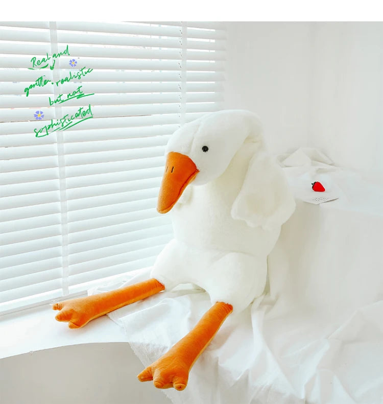 EZ 90-190cm Lovely Big White Goose Throw Pillow Plush Toy Big Goose Doll Sleep on Bed Birthday Gift Girl Envio Gratis Stuffed Toys