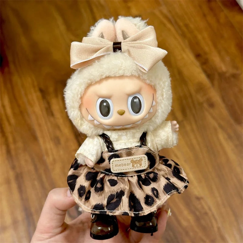 EZ 2025 New MIni Plush Doll'S Clothes Outfit Accessories for Labubu V1 V2 Dolls Clothes Accessories DIY Gift