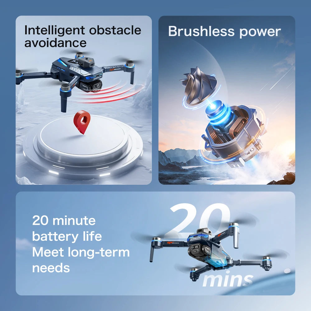 EZ GT8 Drone 8K HD Dual Cameras FPV 5G WiFi GPS Brushless Motor Intelligen Obstacle Avoidance Foldable Quadcopter Toy Gift RC 3000M