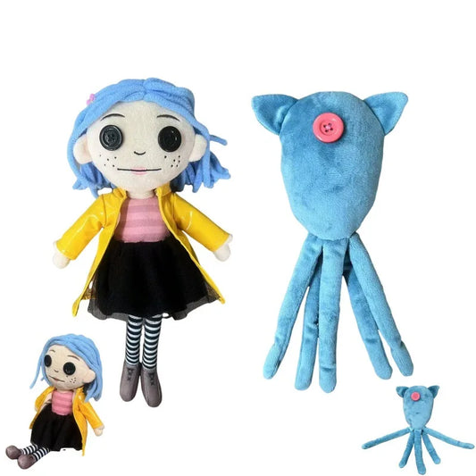 EZ 28cm Coraline Plush Stuff Cartoon Figure Kawaii Doll Soft Pillow Ugly Kids Cute Collectible Dolls Decoration Toys Birthday Gifts