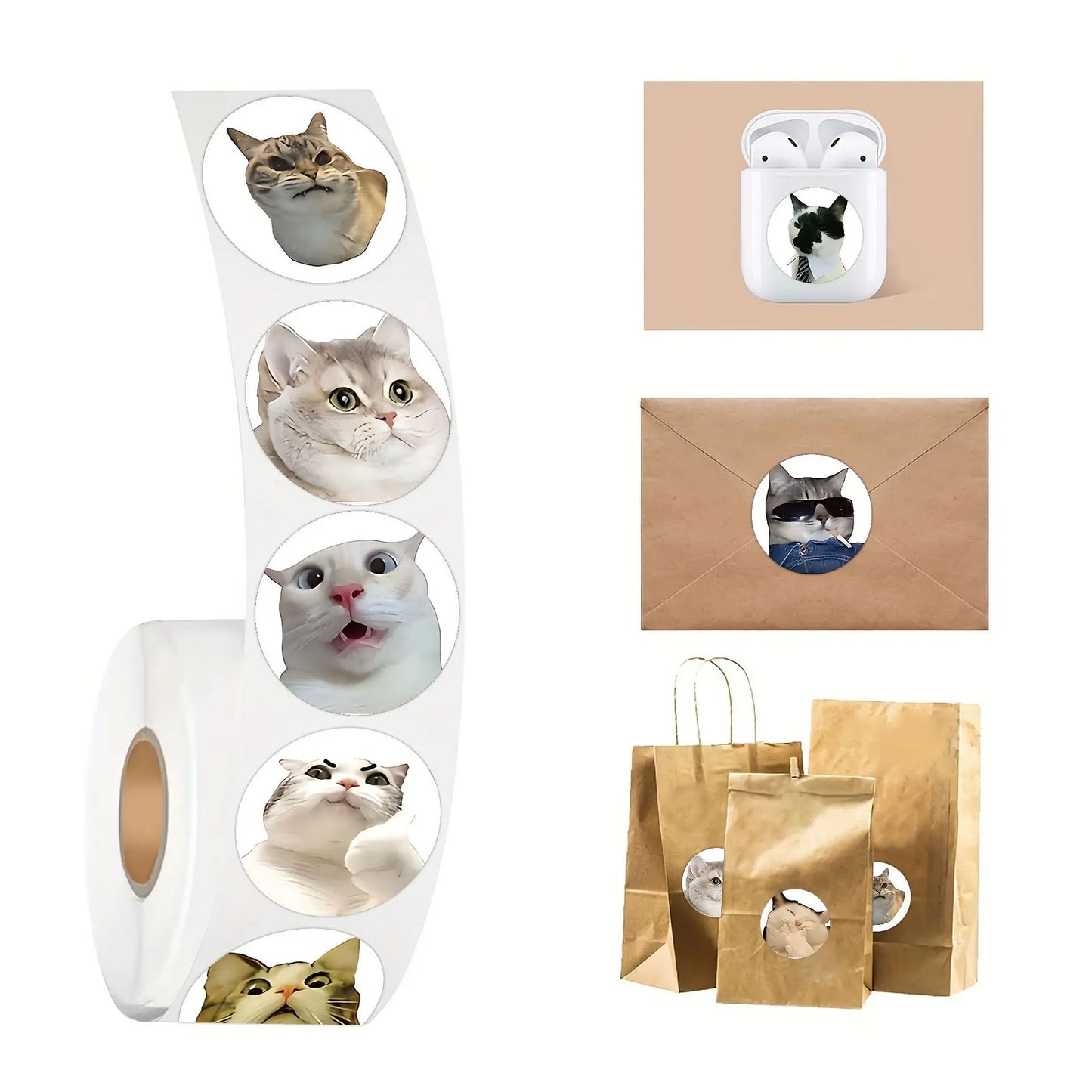 EZ 100pcs/500pcs Cartoon Meme Cat Stickers For School Reward Stickers Classroom Decor Encouragement Sticker For Student Teacher