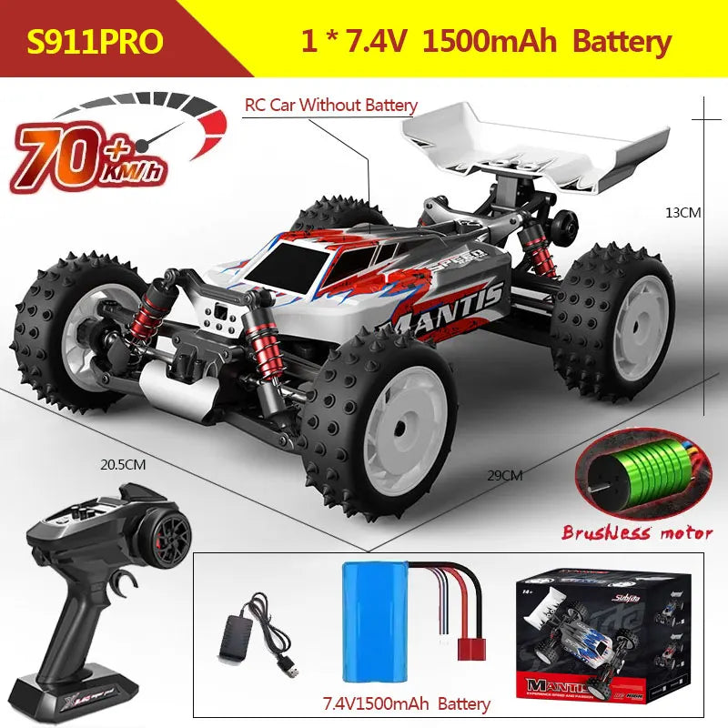 EZ S911PRO 1:16 4WD RC Car 70KM/H or 50KM/H Remote Control Cars High Speed Drift Brushless Monster Truck For Kids VS Wltoys 144001