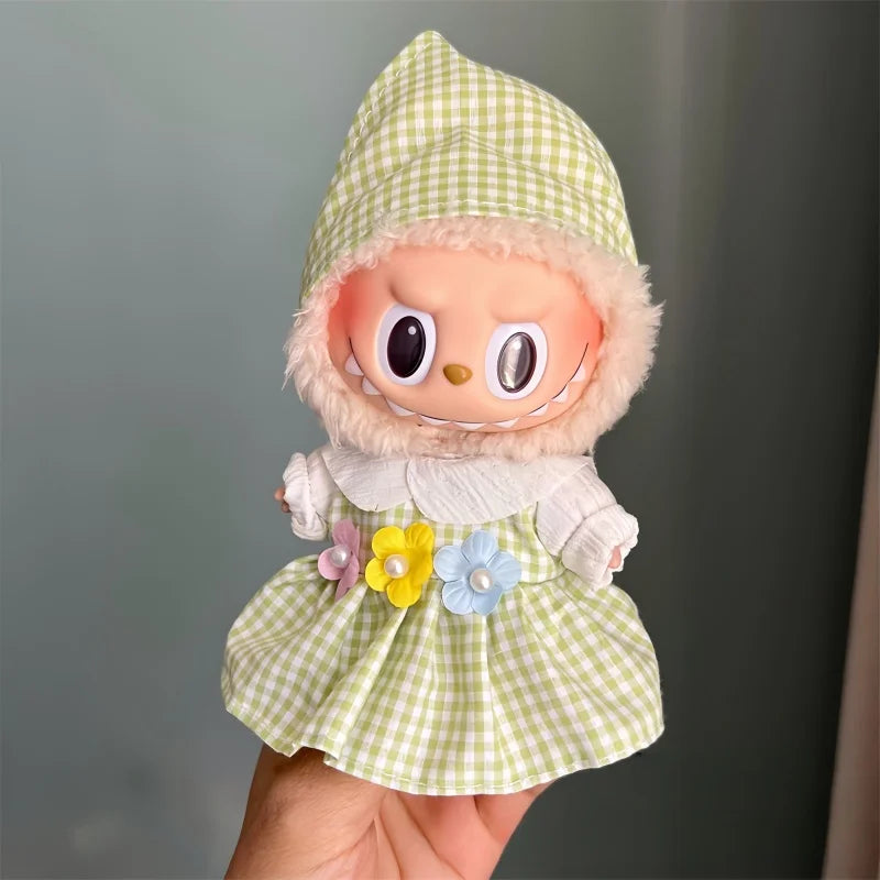 EZ Mini Plush Doll Clothes Outfit Accessories for 17cm Labubu V1 V2 and Multiple Series - The Perfect Attire for Your Doll
