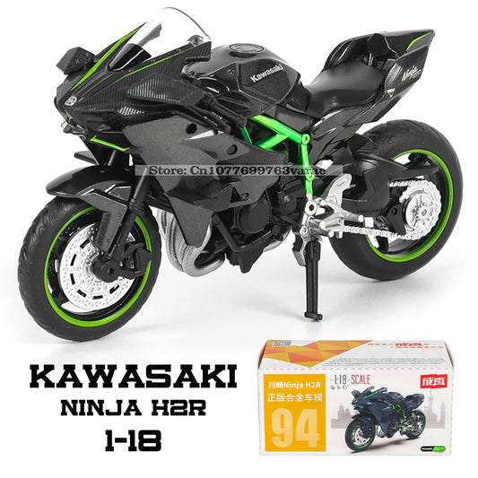 EZ MSZ 1:18 Kawasaki Ninja H2R  GSX-R1000 YAMAHA YZF-R1 Classic Motorcycle Static Model Alloy Die Casting Car Toy Gifts