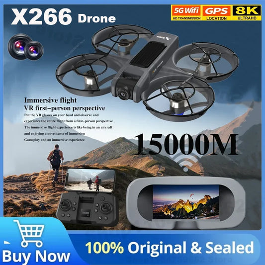EZ NEW Original X266 Drone WIFI 8K GPS Professional HD Aerial Photography Remote Control Aircraft HD Dual Camera Quadcopter Toy UAV