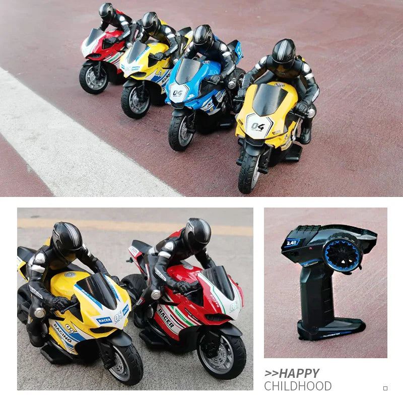 EZ RC Motorcycles Toys for Boys 1/6 Electric Motor RC Cars High Speed 4CH Remote Control Racing Motorcycle Drift Car Model Gift
