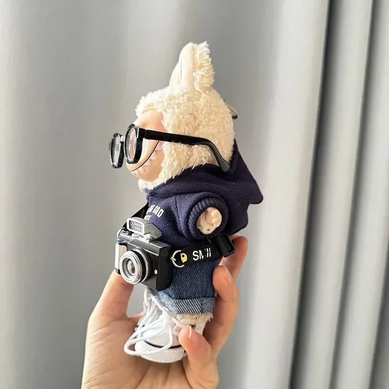 EZ 17cm Labubu I II Idol Dolls Hoodie Set Cute Mini Plush Doll'S Clothes Korea Kpop Exo Idol Dolls Accessories Gifts