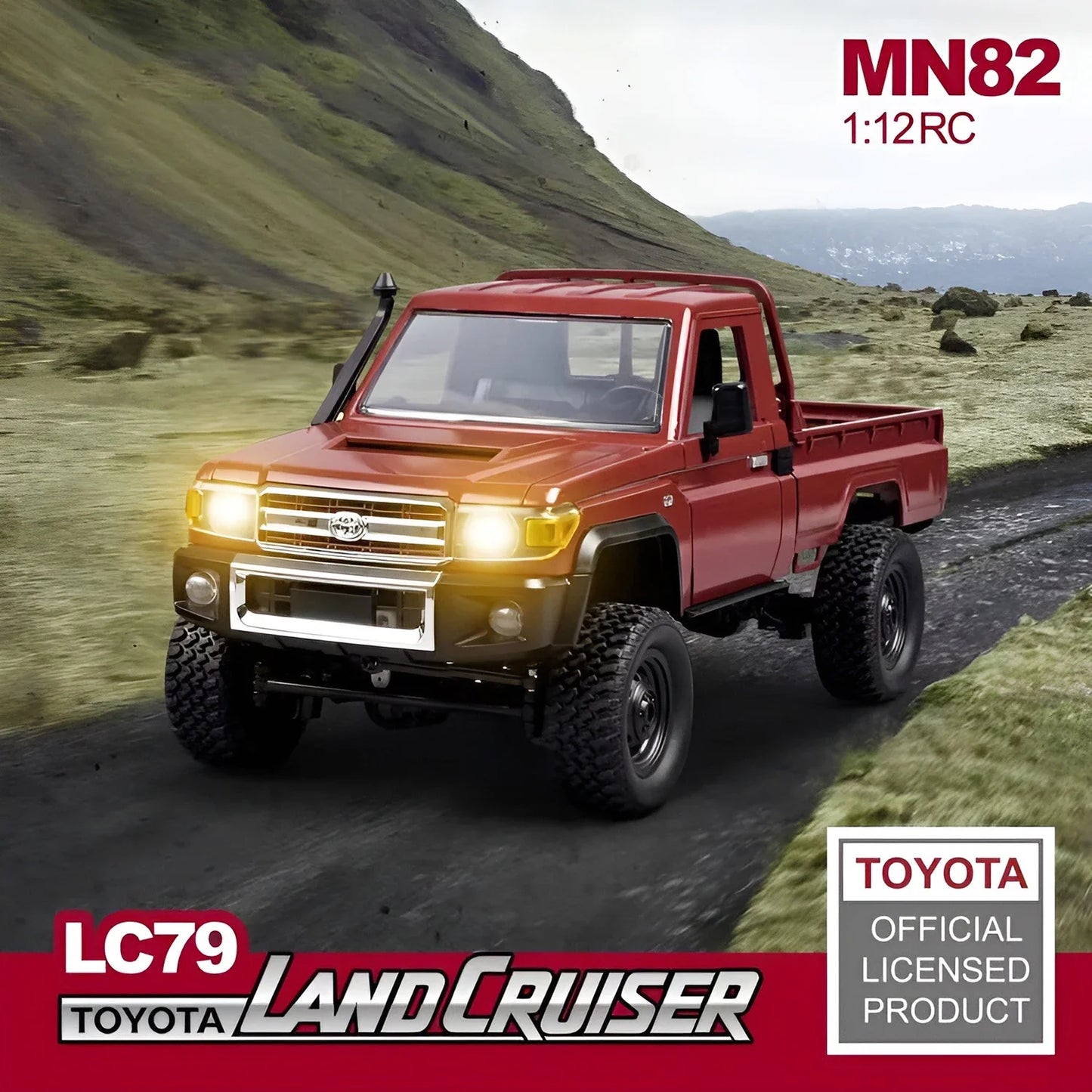 EZ MN82 4WD RC Off-road Vehicle 1/12 LC79 Pickup Climbing Car with LED Lights Full Size Simulation RC Climbing Car Boy Toy Car