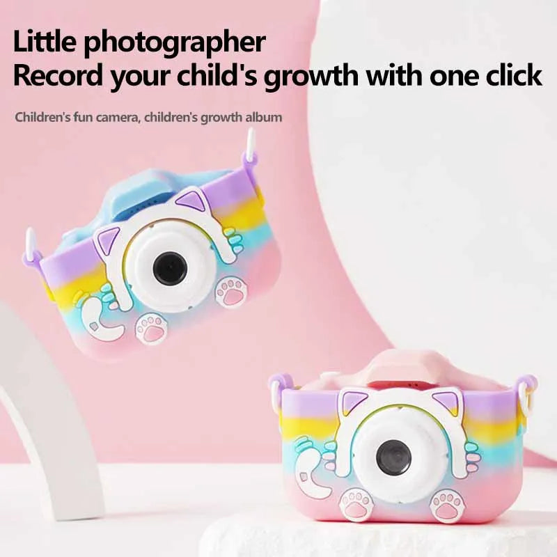 EZ Kids Camera Toys HD 1080P Cat Mini Digital Camera for Girls Boys Children Birthday Gift Toys 2 inch Screen Children's Camera