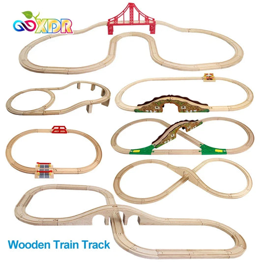 EZ Compatible With Tomas And Friends Wooden Train Track Set Toys For Children Wooden Railway Toy DIY Road Accessories Toy Kids Gift