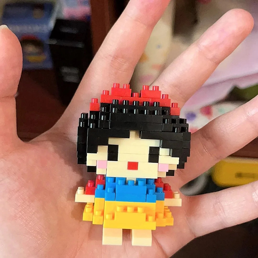 EZ Disney 108 Style Stitch LinaBell Hello Kitty Building Blocks Princess Cartoon Figrues Bricks Children's Assembly Toys Model Gift