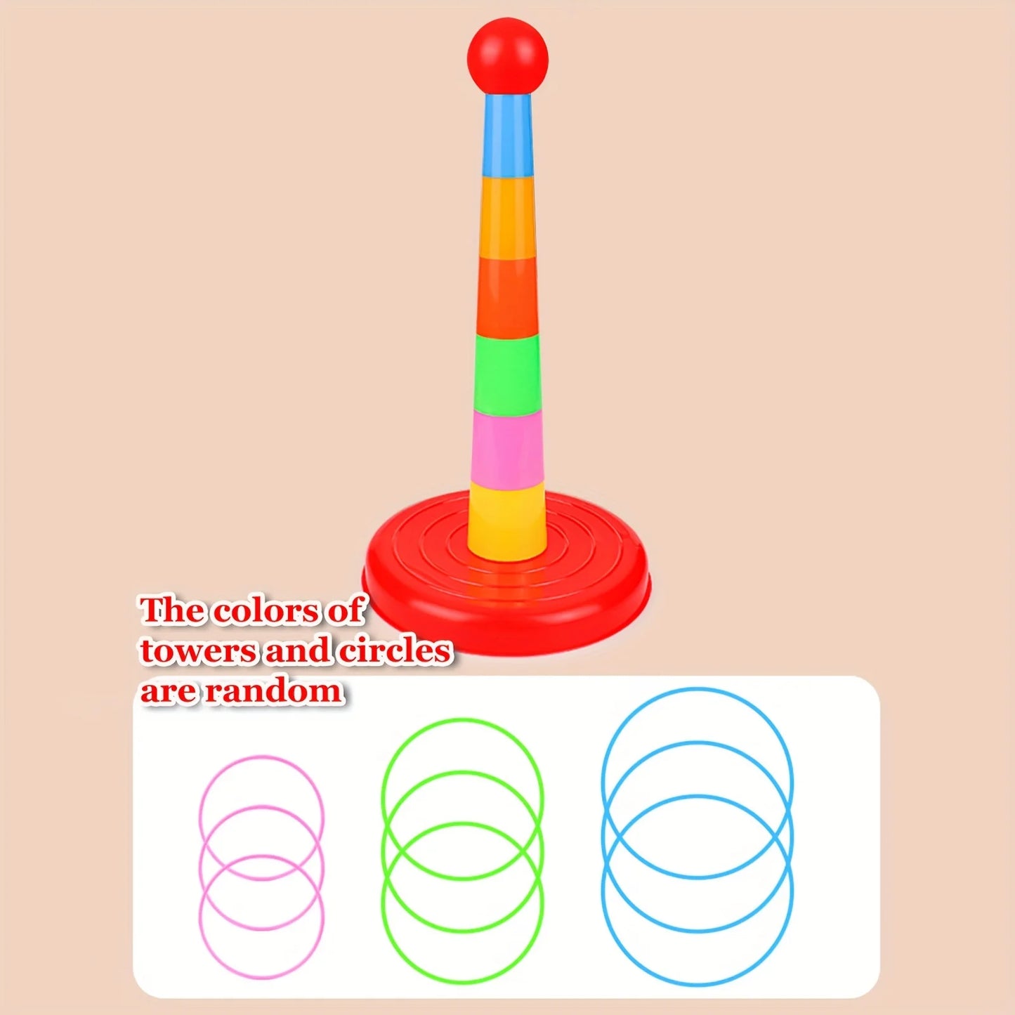 EZ Children's game tower toys, parent-child interactive puzzle games with throwing rings, and indoor and outdoor leisure games