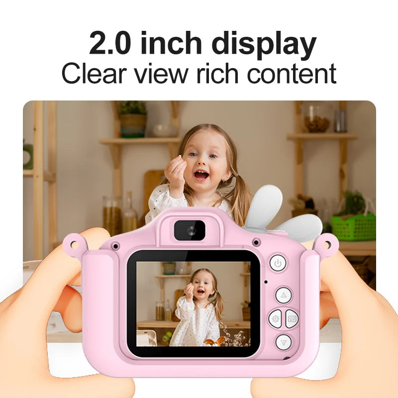 EZ Kids Camera Digital Dual Camera HD 1080P Video Camera Toys Mini Cam Color Display Children Birthday Gift Kids Toys Rabbit Kids
