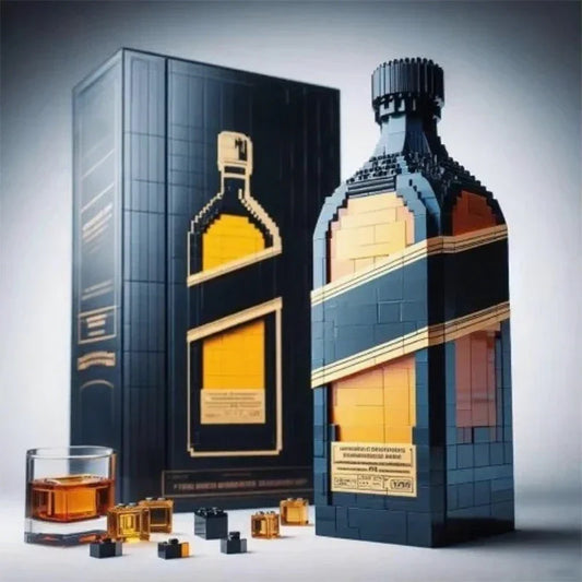 EZ 2025 NEW Building blocks whiskey bottle imported wine bottle decor set advanced wine cultural brick toy gift give friends