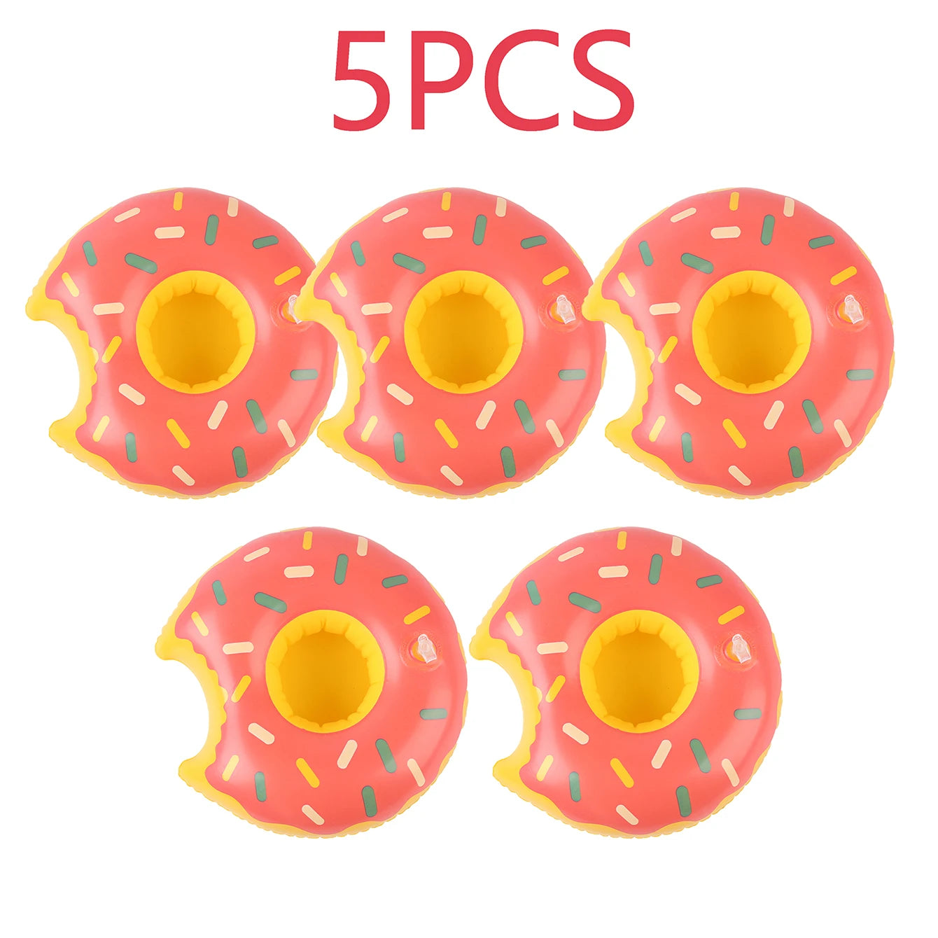 EZ 5/10PCS inflatable cup holder set tray, inflatable swimming pool drink holder floating coaster, summer swimming pool party.