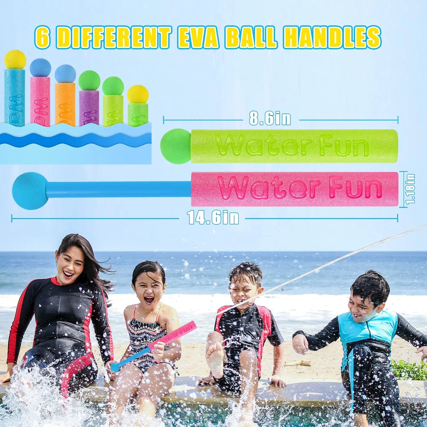 EZ 10 Packs Water Gun for Kids Summer Foam Watergun Toys Water Squirter Soaker Blaster Outdoor Swimming Pool Beach Games Toys