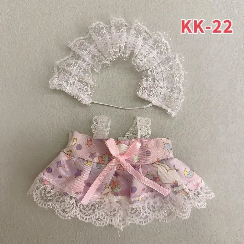 EZ 20cm Plush Doll'S Clothes Outfit Accessories For Korea Kpop Exo Labubu Idol Dolls Lolita set cute little princess skirt Clothing