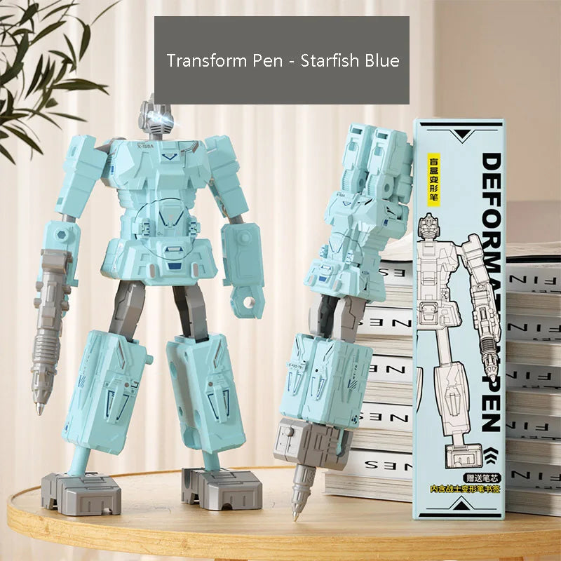 EZ Transformation Robot Toy Deformable Ballpoint Pen Children Toys Writing 2IN1 Educational Action Figure Model Toys for Kids Gift