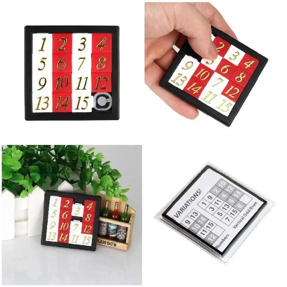 EZ Early Educational Math Toy Developing for Children Plastic 1-15 Number Puzzles Kids Toy Sliding Puzzle Toy 15 Tiles Logics Game