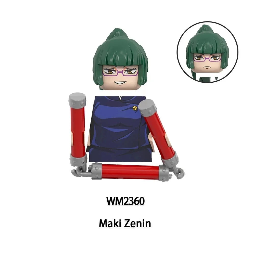 EZ Jujutsu Kaisen Anime Cartoon Gojo Satoru Itadori Yuj Fushiguro Megumi Okkostu Yuta Building Blocks Mini Action Figures Kids Toy