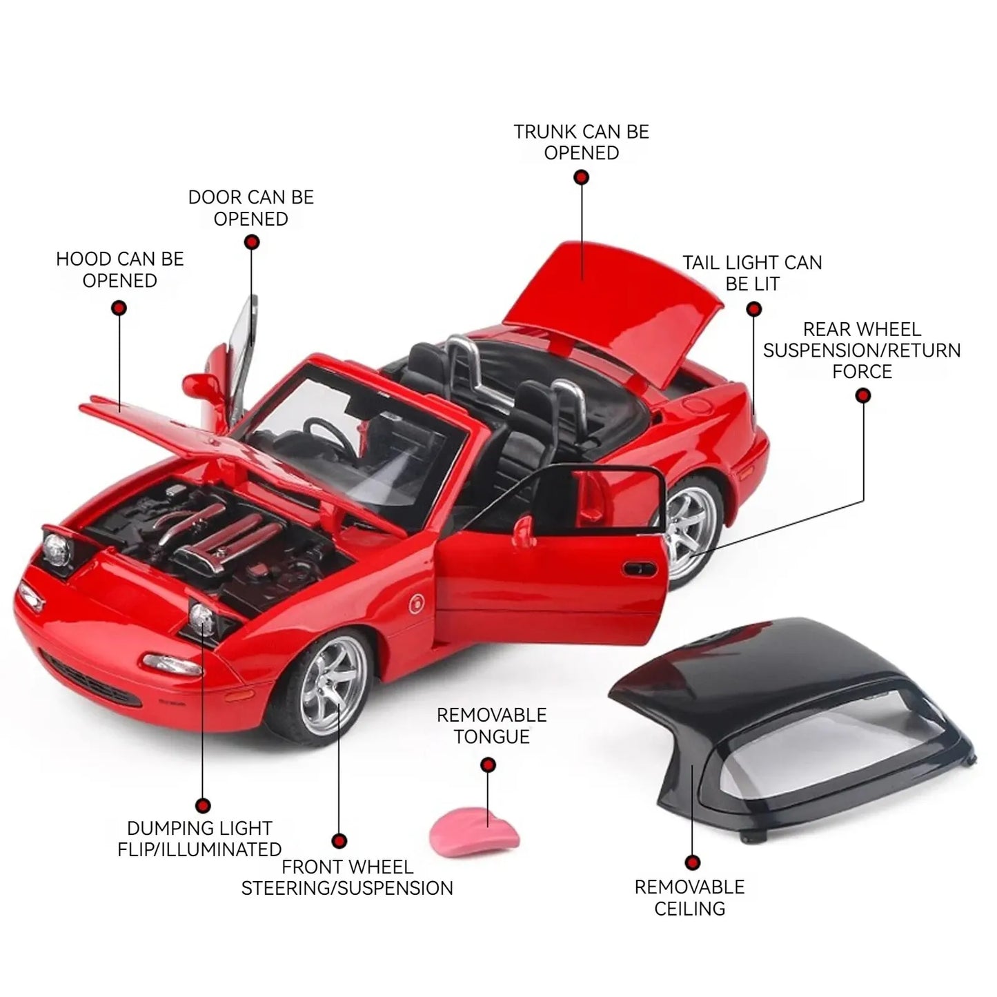 EZ 1:32 Mazda MX-5 Alloy Model Car - Multi-Purpose Gift Item, Decorative Home Accessory, and Fun Children's Toy