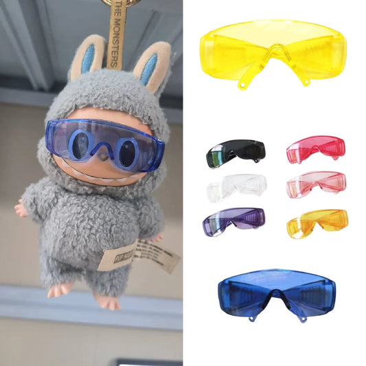 EZ 15/17cm Labubu Doll Goggles Beach Goggles Fashion Ski Goggles Doll Decoration Accessories