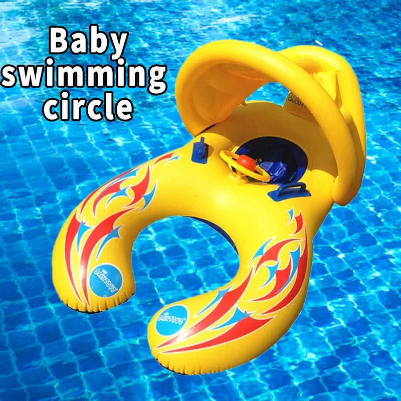 EZ Portable Children Swim Circle Safety Swimming Inflatable Toys Water Play Games Sun Shade Baby Accessories Beach Party Float Toys