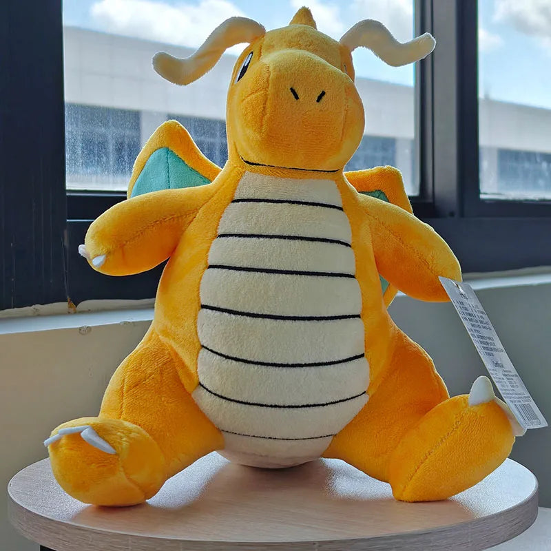 EZ Pokemon Stuffed Toys Kawaii Dragonite Cartoon&Cute Plush Dolls Throw Pillow Birthday Gift for Kids Friends Boys Home Decoration