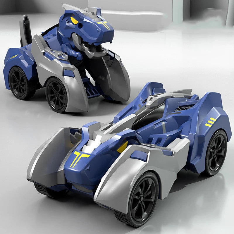 EZ 2 In 1 Transforming Dinosaur Car Deformation Toys Inertial Sliding Dino Automatic Transform Figures Robot Diecasts Toy Boys Gift
