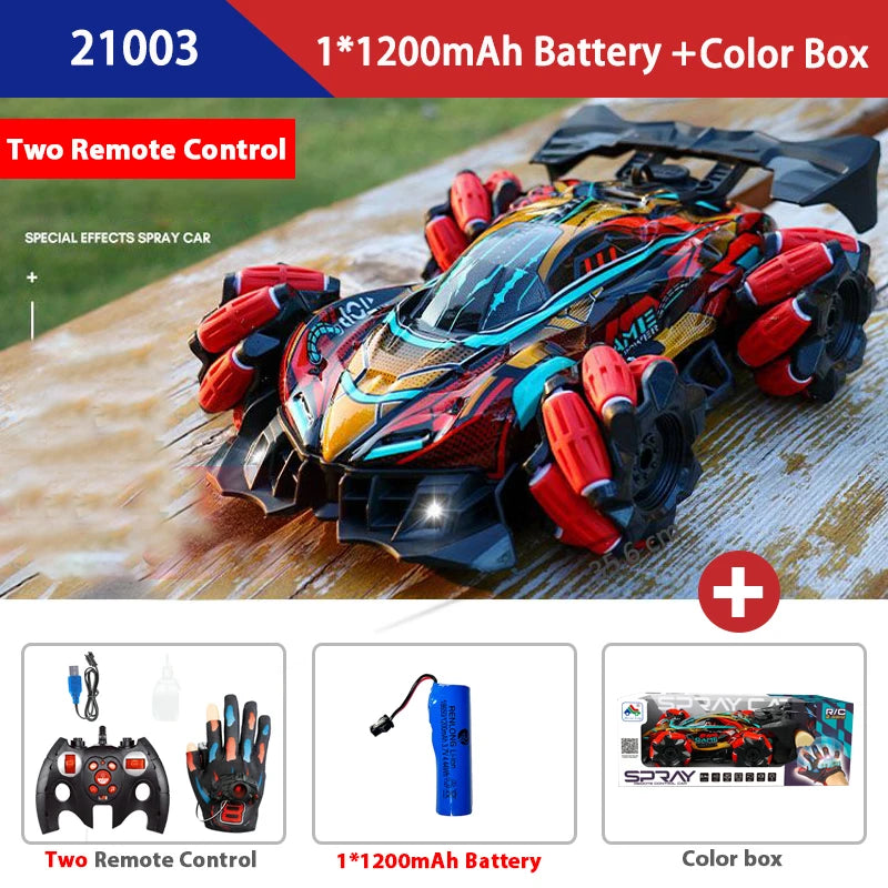 EZ WLtoys F1 Drift RC Car With Led Lights Music 2.4G Glove Gesture Radio Remote Control Spray Stunt Car 4WD Electric Children Toys